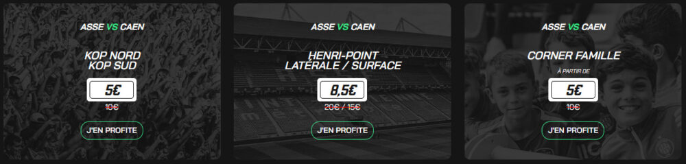 Des prix cassés pour ASSE-Caen le 30 décembre prochain.