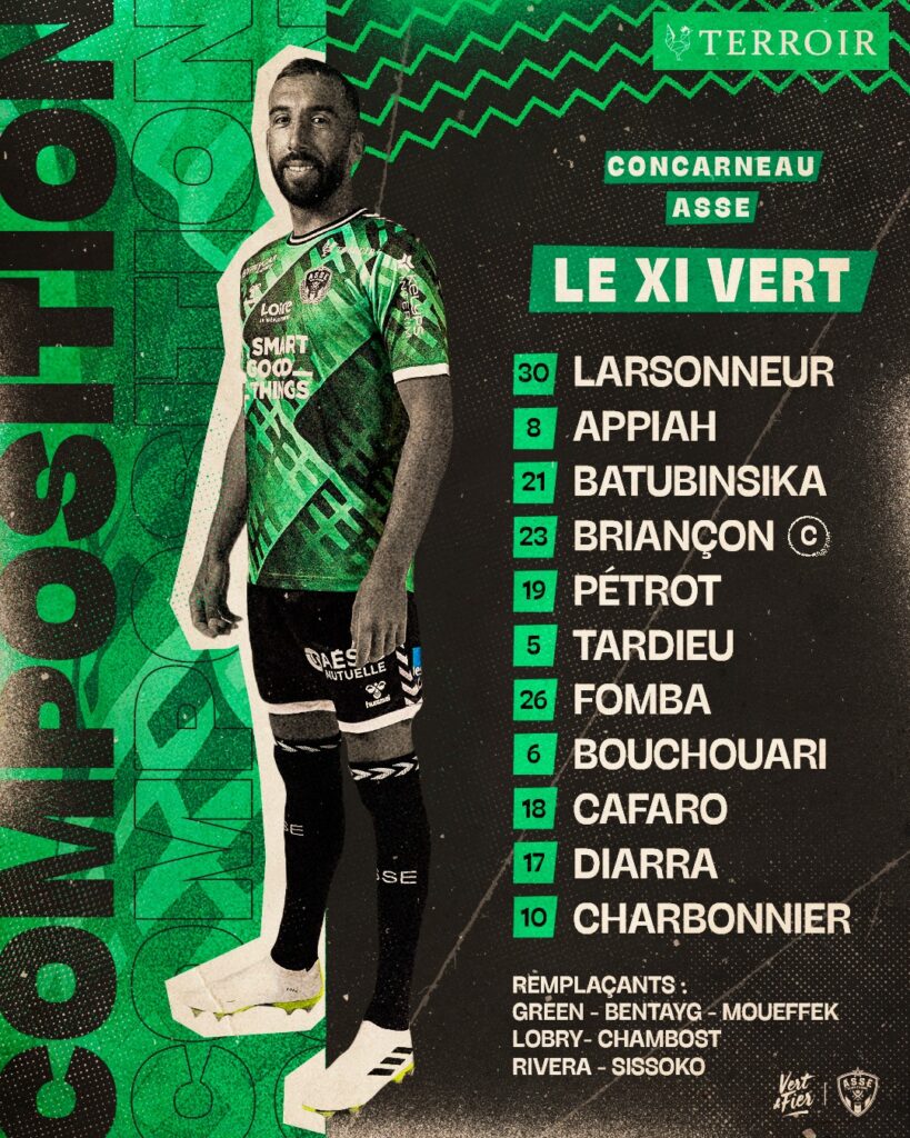 🚨 Composition : Petite surprise en attaque pour l'ASSE !