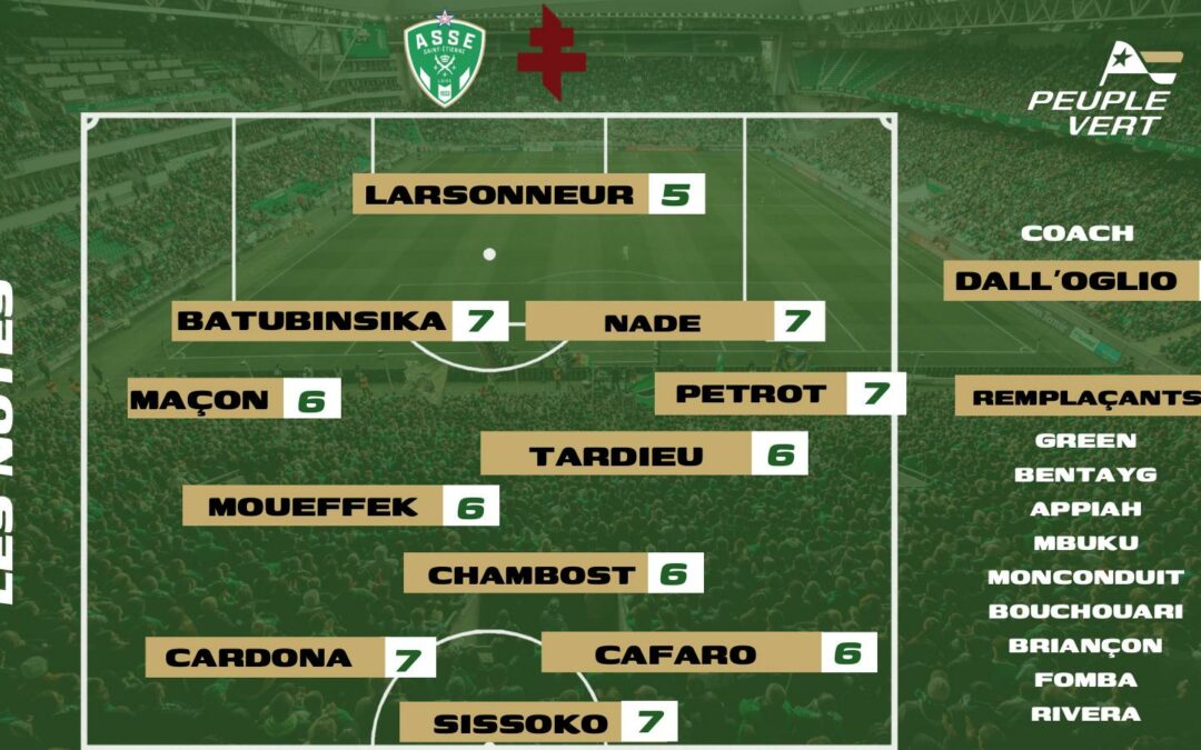 ASSE-Metz : Les notes & l’homme du match désignés !