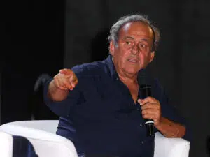 Michel Platini attends the 21st Magna Graecia Film Festival at Arena Porto on July 28, 2024 in Catanzaro, Italy.