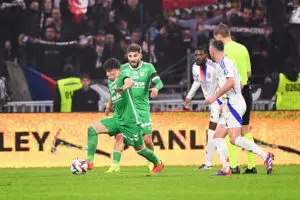 Benjamin BOUCHOUARI (asse) during the Ligue 1 MCDonald's match between Olympique Lyonnais and Saint Etienne at Groupama Stadium on November 10, 2024 in Lyon, France.