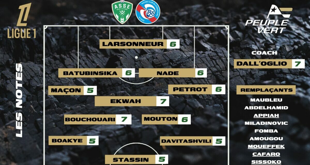 ASSE - RCS : Les notes de la rédac' et l'homme du match !