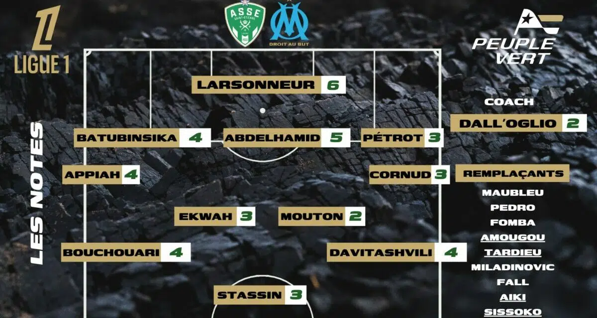 ASSE-OM : Les notes de la rédac' et l'homme du match !
