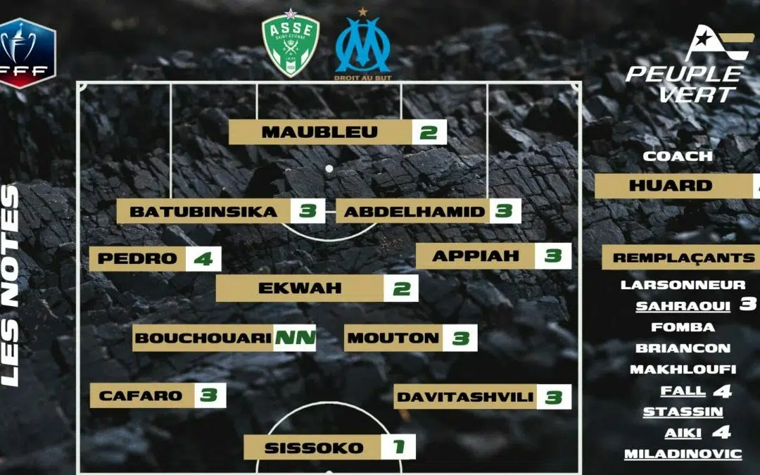 ASSE-OM : Les notes de la rédac' et l'homme du match !