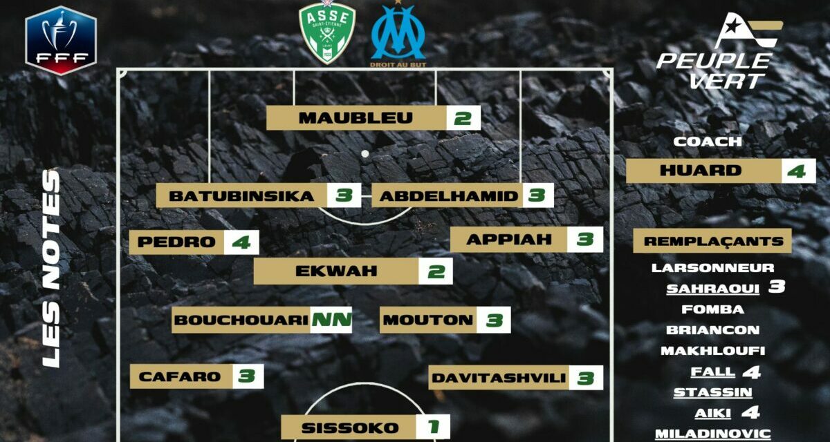 ASSE-OM : Les notes de la rédac' et l'homme du match !