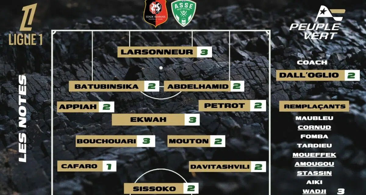 Rennes-ASSE : Les notes de la rédac' et l'homme du match !