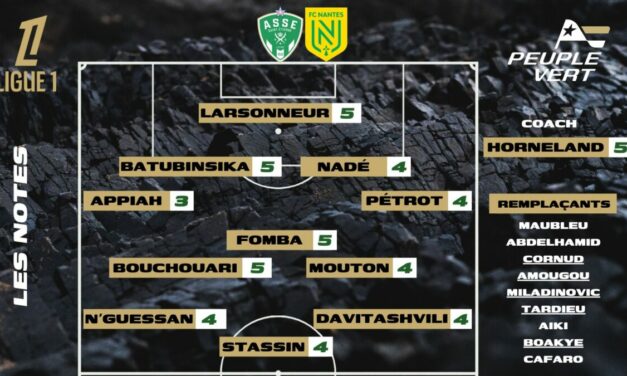 ASSE-Nantes : Les notes de la rédac' et l'homme du match !