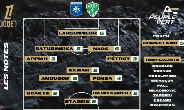 Auxerre-ASSE : Les notes de la rédac' et l'homme du match !