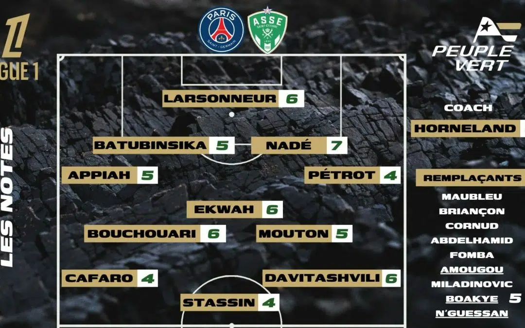 PSG-ASSE : Les notes de la rédac' et l'homme du match !