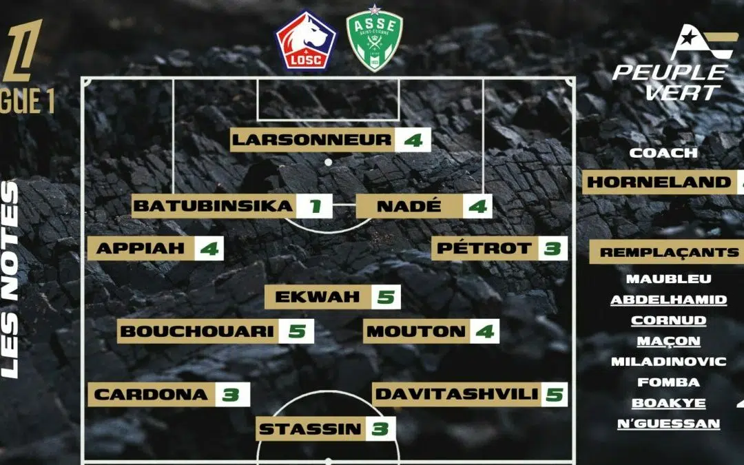 Lille-ASSE : Les notes de la rédac' et l'homme du match !