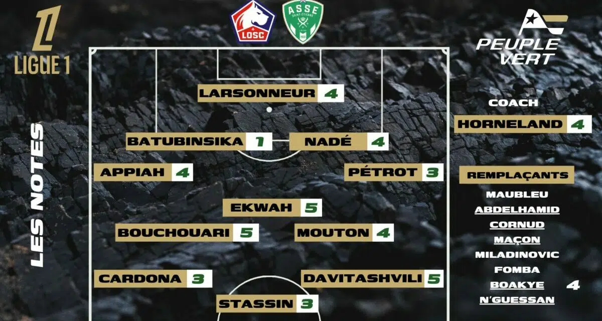 Lille-ASSE : Les notes de la rédac' et l'homme du match !