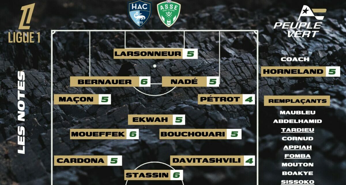 Le Havre-ASSE : Les notes de la rédac' et l'homme du match !