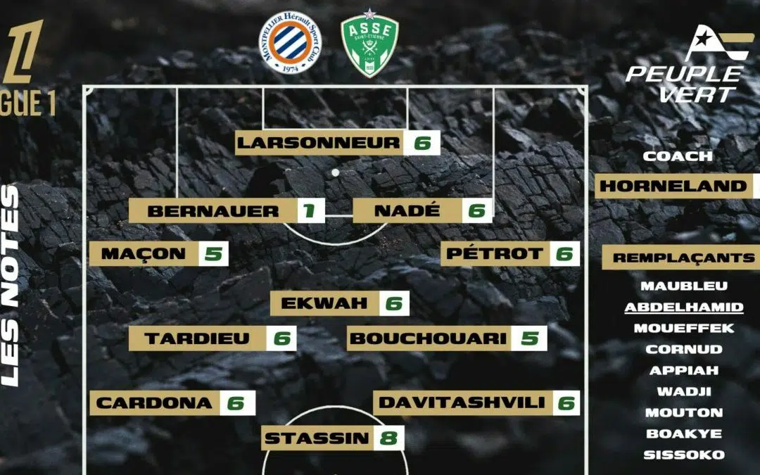 Montpellier-ASSE : Les notes de la rédac' et l'homme du match !