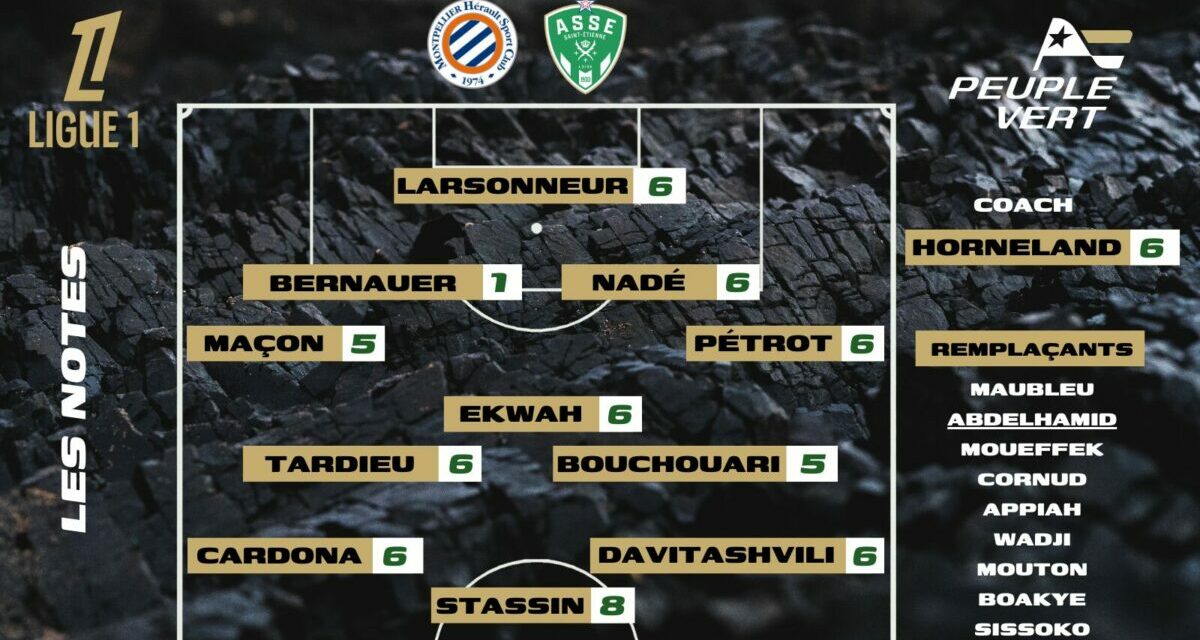 Montpellier-ASSE : Les notes de la rédac' et l'homme du match !