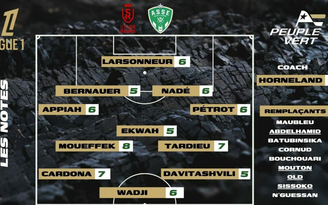 Reims-ASSE : Les notes de la rédac' et l'homme du match !