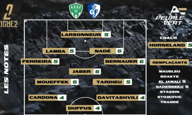 ASSE-Grenoble : Les notes de la r&eacute;dac' et l'homme du match !