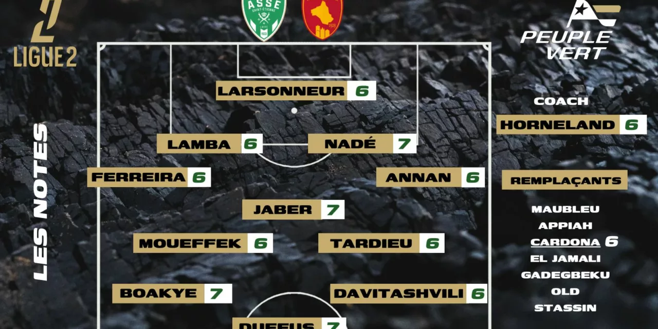 ASSE-Rodez : Les notes de la rédac' et l'homme du match !