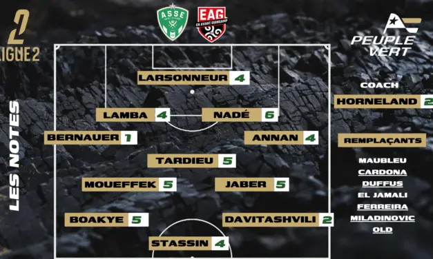 ASSE - Guingamp : Les notes de la r&eacute;dac' et l'homme du match !