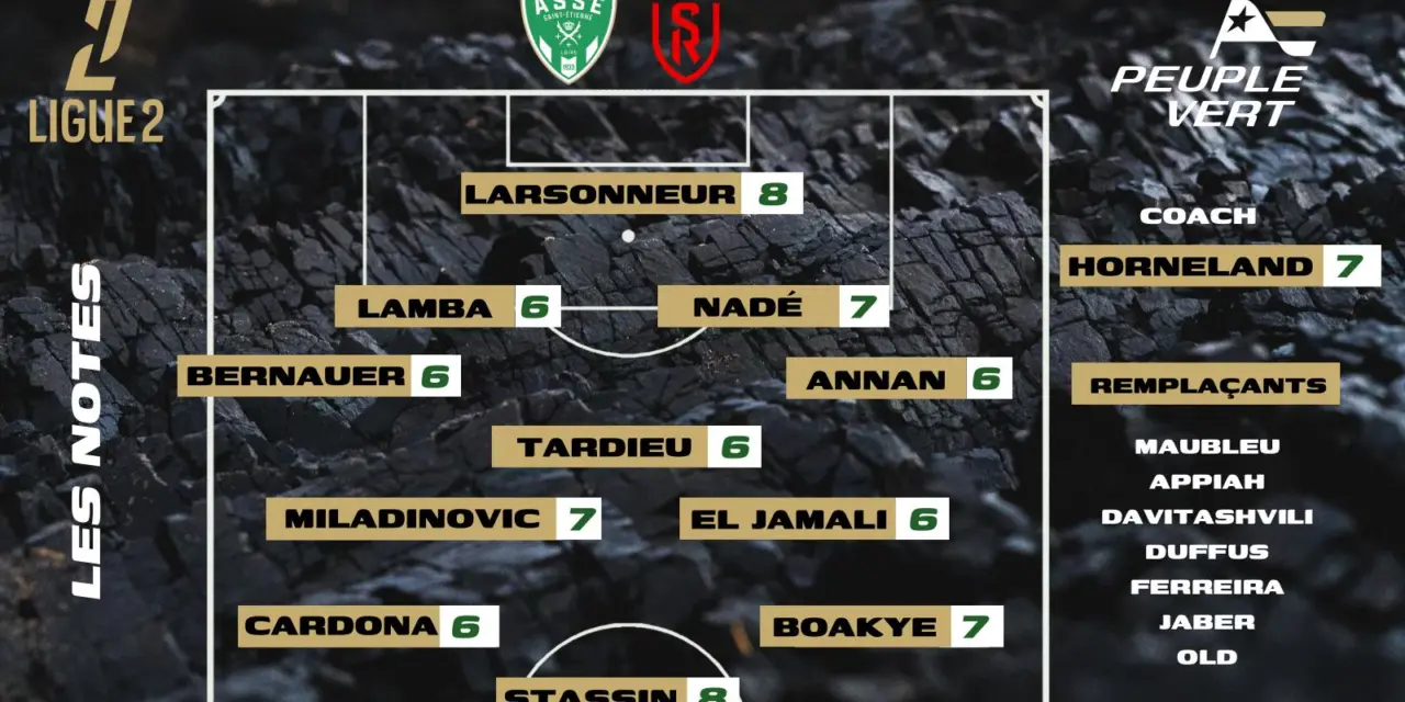 ASSE - Reims : Les notes de la rédac' et l'homme du match !