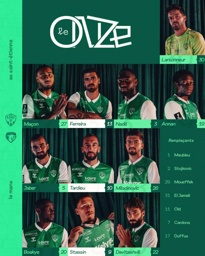 ASSE-Le Mans : La compo des Verts avec une grosse surprise