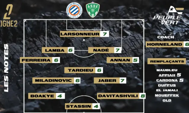 Montpellier - ASSE : Les notes de la r&eacute;dac' et l'homme du match !