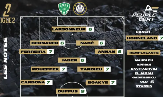 ASSE - Pau : Les notes de la r&eacute;dac' et l'homme du match !
