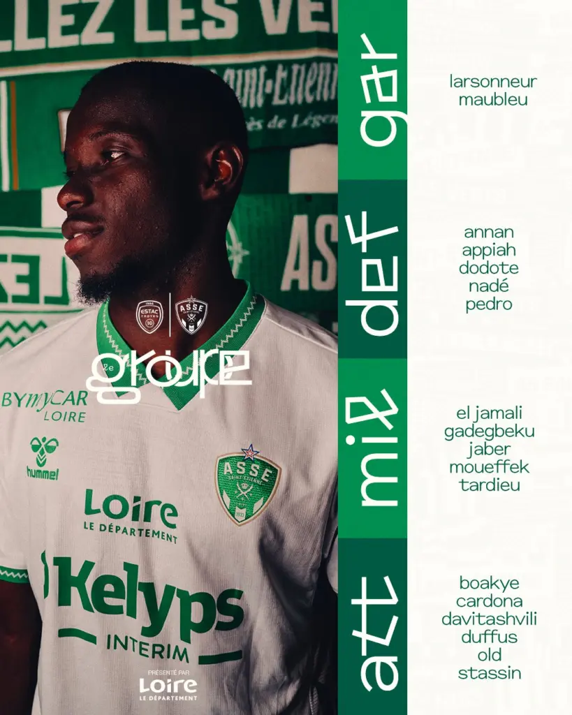 ASSE : Le groupe décimé des Verts pour aller à Troyes!