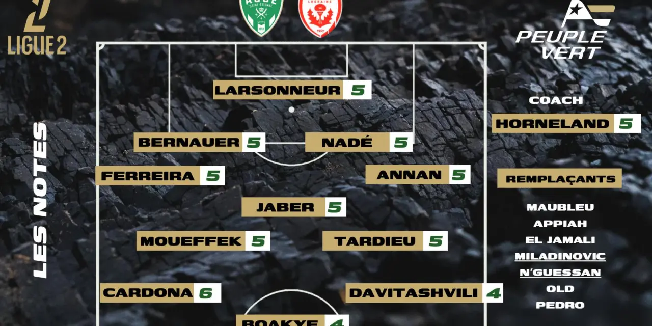 ASSE-Nancy : Les notes de la rédac' et l'homme du match !