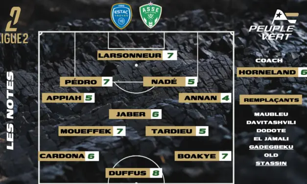 Troyes-ASSE : Les notes de la r&eacute;dac' et l'homme du match !