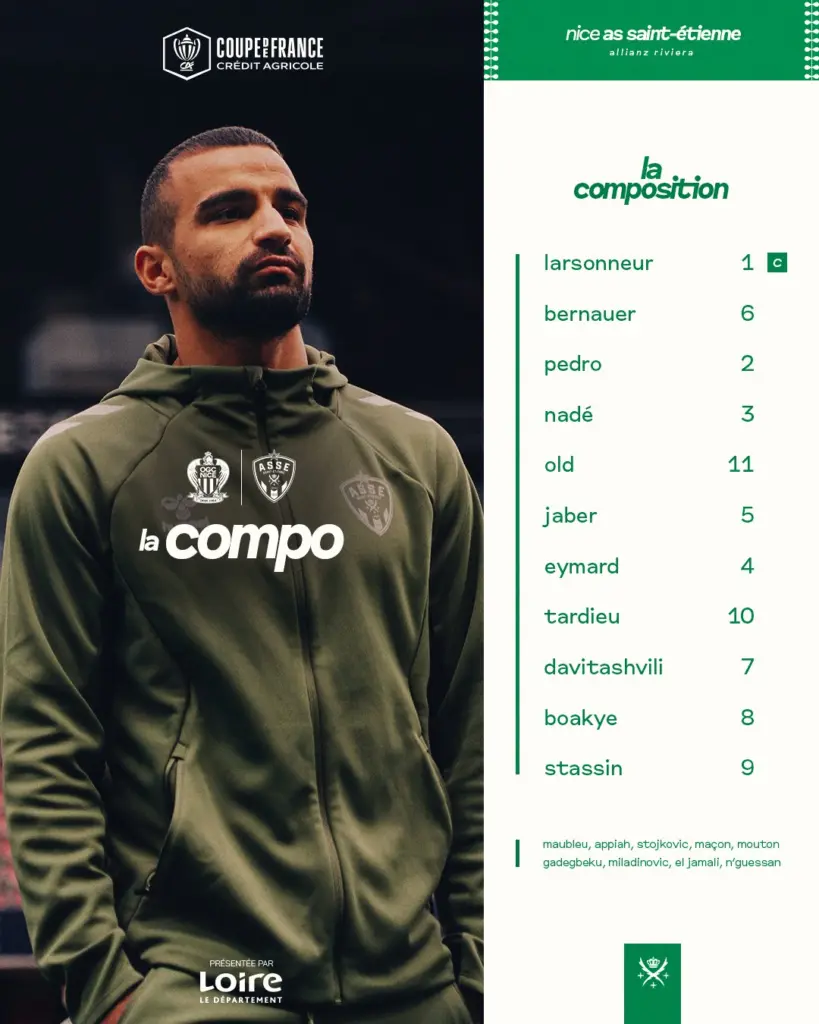 Avant Nice-ASSE : la composition des Verts révélée