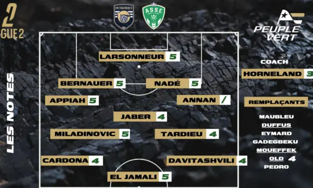 Dunkerque-ASSE : Les notes de la r&eacute;dac' et l'homme du match !