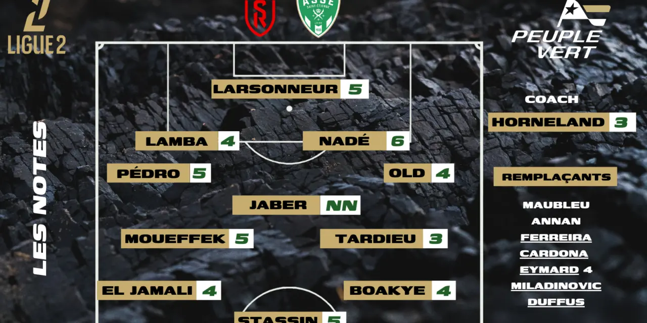 Reims-ASSE : Les notes de la r&eacute;dac' et l'homme du match !