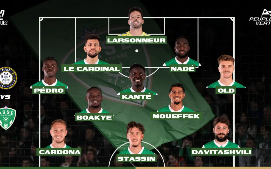 Le onze de l’ASSE à Pau pour viser la tête