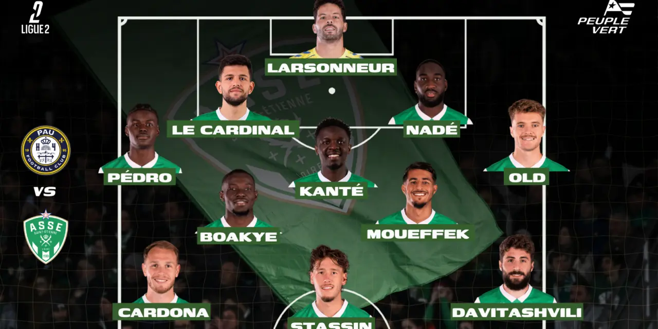 Le onze de l&rsquo;ASSE &agrave; Pau pour viser la t&ecirc;te