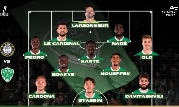 Le onze de l&rsquo;ASSE &agrave; Pau pour viser la t&ecirc;te