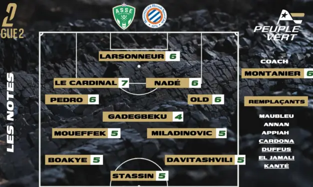 ASSE-Montpellier : Les notes de la r&eacute;dac' et l'homme du match !