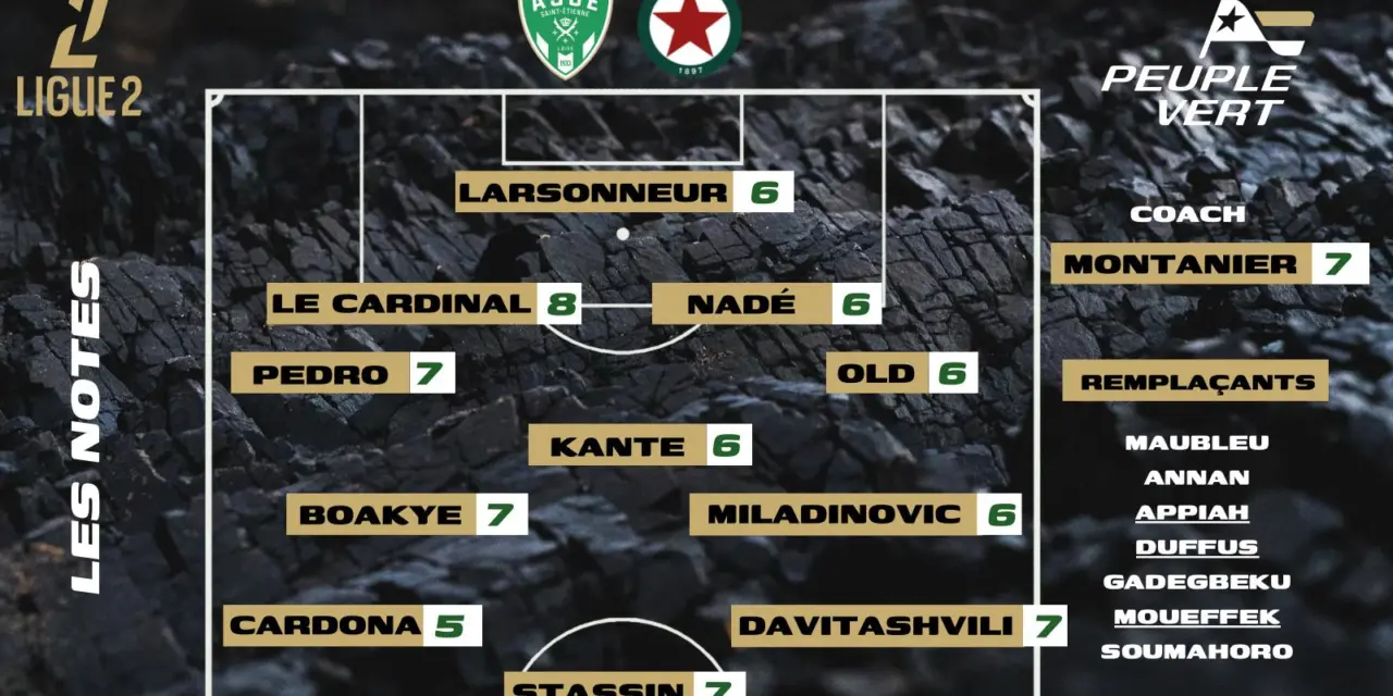 ASSE-Red Star : Les notes de la r&eacute;dac' et l'homme du match !