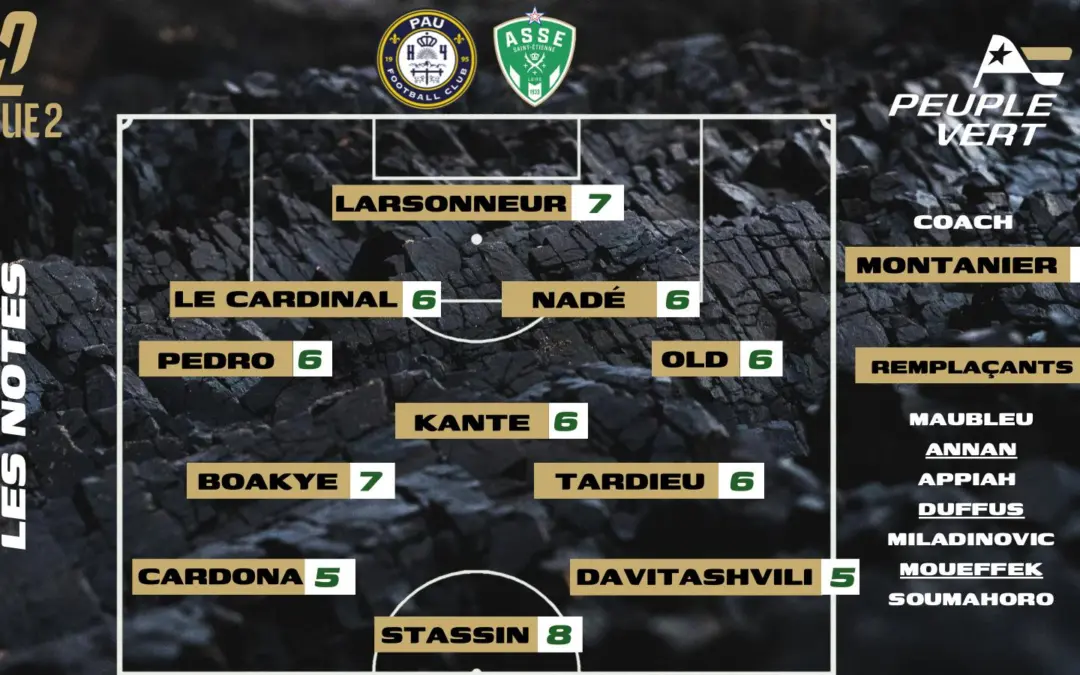 Pau-ASSE : Les notes de la r&eacute;dac' et l'homme du match !