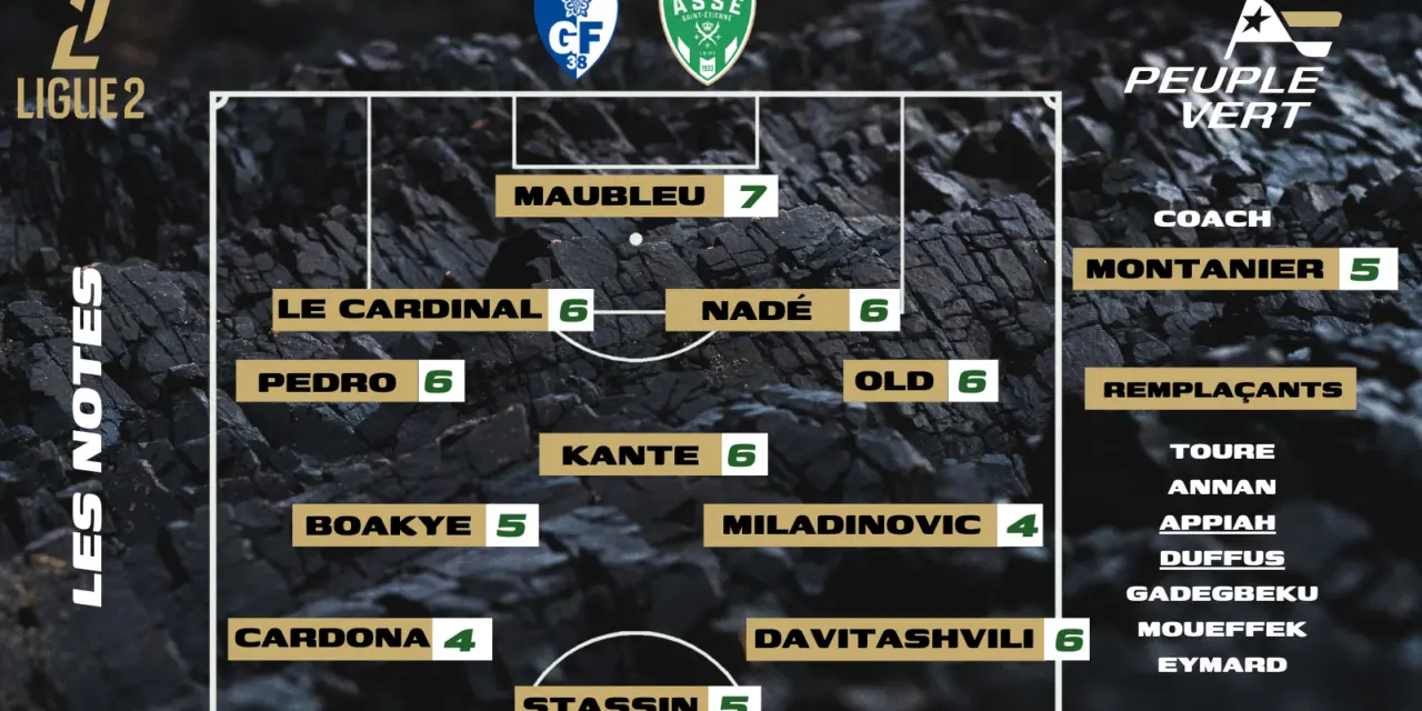 Grenoble-ASSE : Les notes de la r&eacute;dac' et l'homme du match !