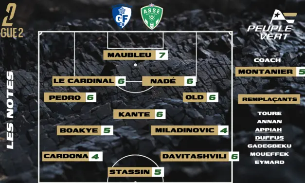 Grenoble-ASSE : Les notes de la r&eacute;dac' et l'homme du match !