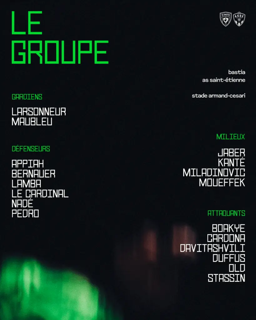 ASSE : Le groupe des Verts pour le déplacement à Bastia