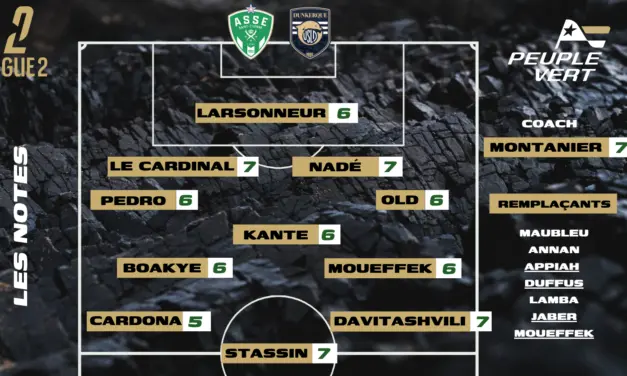 ASSE-Dunkerque : Les notes de la r&eacute;dac' et l'homme du match !