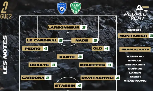 Bastia-ASSE : Les notes de la r&eacute;dac' et l'homme du match !