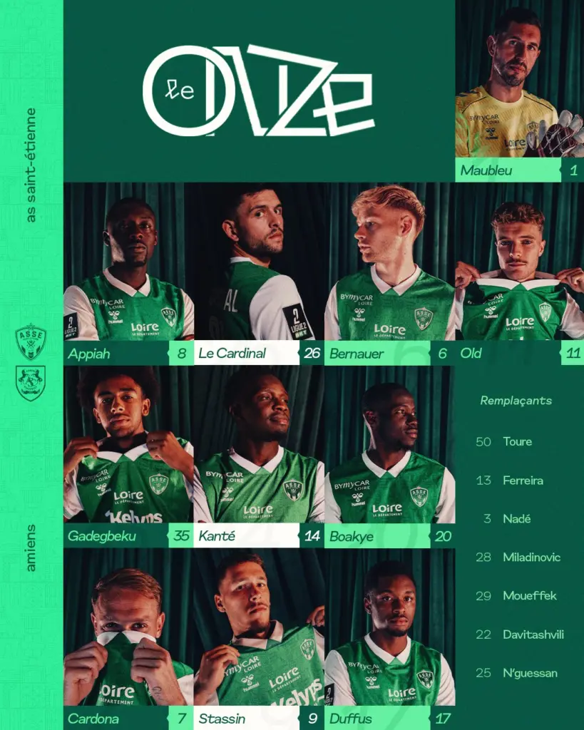 ASSE : La Compo des Verts pour défier Amiens !