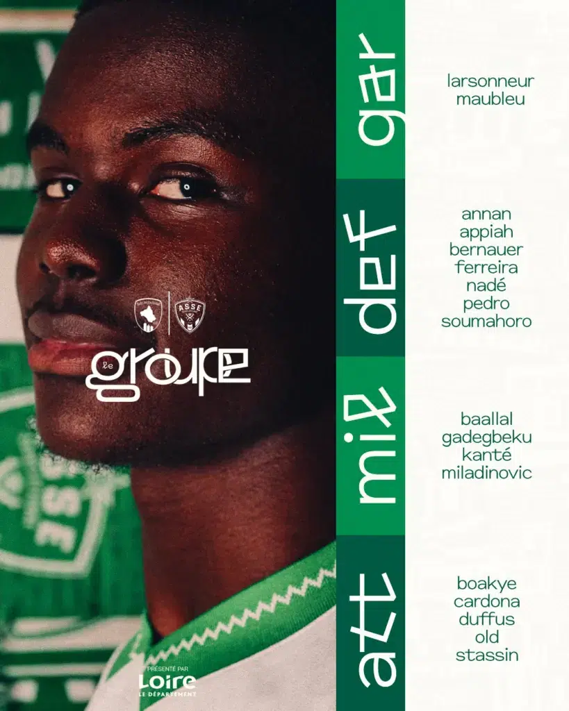 Rodez - ASSE : Le groupe des Verts avec Baalal !