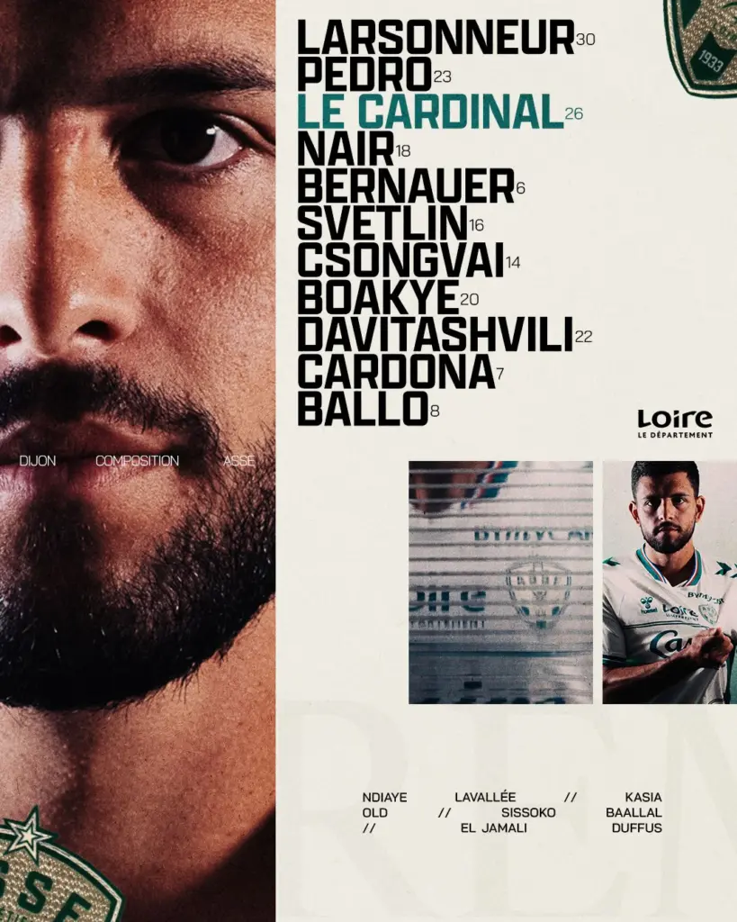 ASSE : La Compo des Verts à Dijon