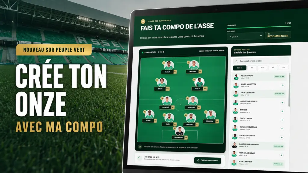 ASSE : Peuple Vert lance « Ma compo », l’outil pour créer votre onze idéal