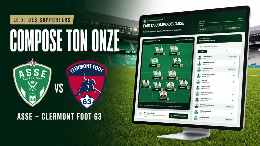ASSE-CF63 : votez pour le onze des supporters avant la rencontre