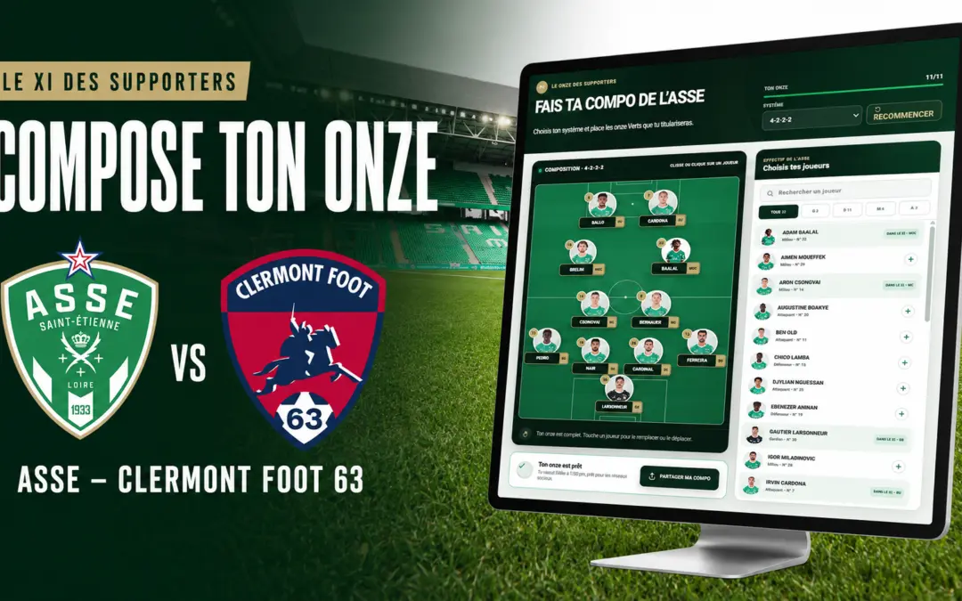 ASSE-CF63 : votez pour le onze des supporters avant la rencontre